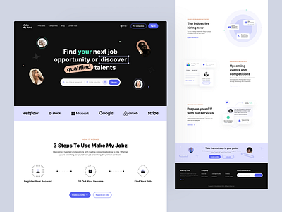 Make My Jobs - Jobs Portal Website branding concept design graphic design illustration jobportal jobsportal landing landing design landing page landing page design logo modern landing page design portal portal design ui ui design ux design website website design