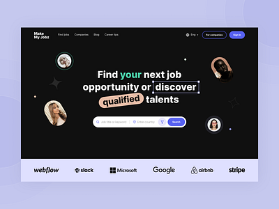 Make My Jobs - Jobs Portal Website branding concept design graphic design illustration jobportal jobsportal landing landing design landing page landing page design logo modern landing page design portal portal design ui ui design ux design website website design