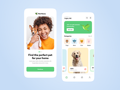 Pet Adoption App Design design mobile mobile app pet app ui uiux