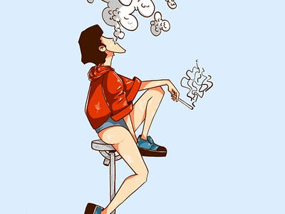 Rebel to be Free artist freedom illustration illustrator procreate procreate illustration rebel smoking unhinged women illustration