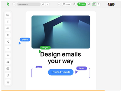 Real-time Co-editing design email email builder email campaign email design email marketing email newsletter email templates html stripo email ui