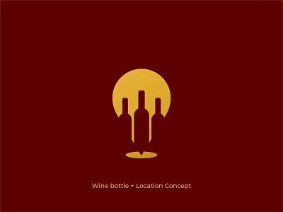 Wine bottle + Location Logo For Sale beverage bottle brand identity branding business concept design flat founder illustration location logo logo design minimal monogram negative space startup symbol ui wine