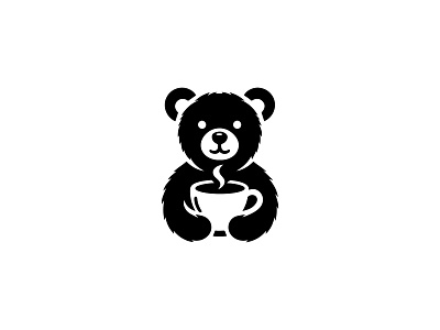 Teddy bear + Cafe Logo For Sale bear brand identity branding cafe coffee concept design flat founder illustration logo logo design minimal monogram negative space startup symbol teddy teddy bear ui