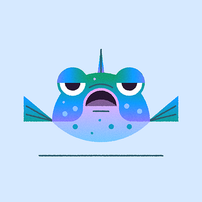 Stupid Fish animal character design creature fish illustration ocean sea sea life summer