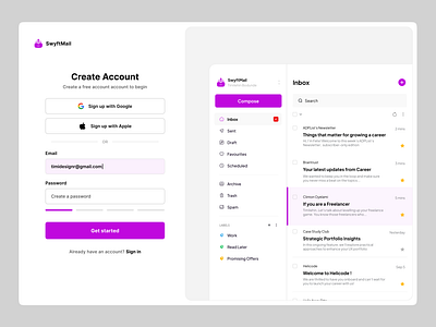 Mail Dashboard - Sign in Page design landingpage login sign in ui uiux