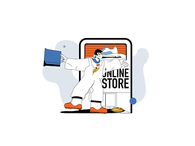 Online Shopping 2D Animation 2d animation app business delivery digital shop e commerce flat illustration man marketing mobile commerce motion online shopping online store sale shopping bag shopping cart store user experience