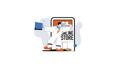 Online Shopping 2D Animation 2d animation app business delivery digital shop e commerce flat illustration man marketing mobile commerce motion online shopping online store sale shopping bag shopping cart store user experience