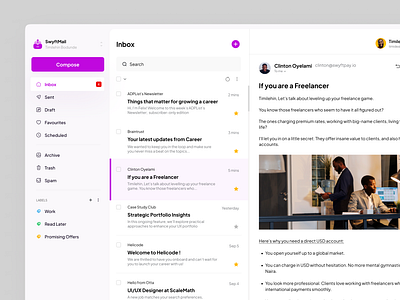 Mail Dashboard dashboard design landingpage ui uiux