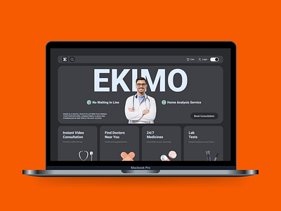 Medical Website: EKIMO Web Application clean design healthcare app laptop medical medical app ui uiux