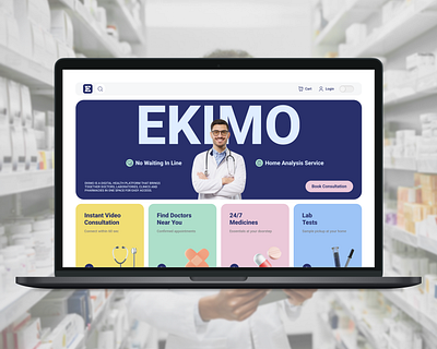 Medical Website: EKIMO Web Application clean design healthcare app laptop medical medical app ui uiux