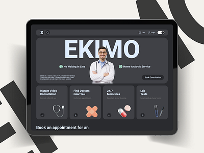 Medical Website: EKIMO Web Application medical website ui