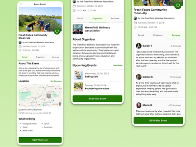 Volunteer Event Booking App ui