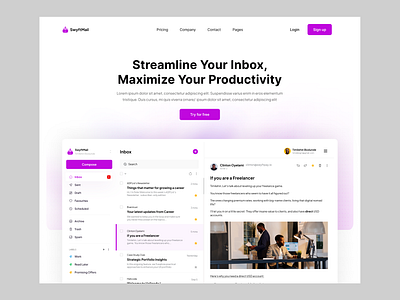 Mail Landing Page design graphic design landingpage ui uiux website