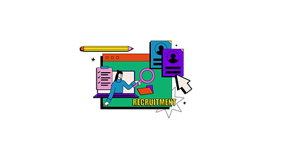 Recruitment 2D Animation 2d animation candidate career employment flat gif hiring hr illustration job application job interview job search lottie motion recruitment recruitment agency recruitment process resume woman