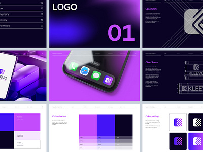 Kleevo - Brand Identity brand guidelines brand identity brand style guide branding branding and identity branding kit corporate identity futiristic brand futiristic logo graphic design logo logo design visual identity