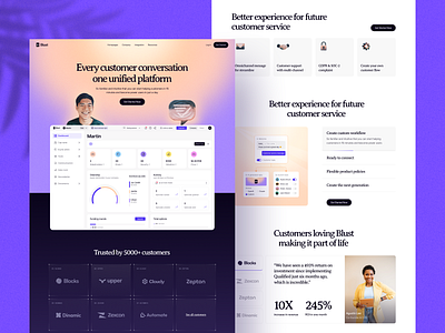 Blust - SaaS Website Design b2b b2b saas website basecom design gradient landing page saas saas landing page saas website saas website design web design website