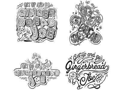 Gingerbread Joe Lettering book title cartoon childrens book christmas cookie festivie font gingerbread hand lettering holiday illustrated word illustration joe lettering logo logotype sketch type typography wordmark