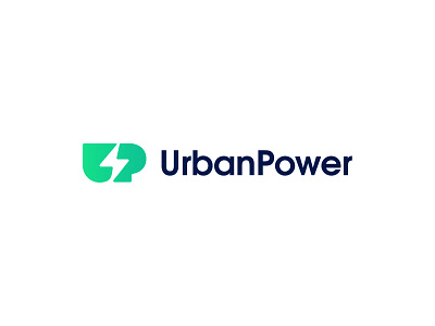 UrbanPower Logo Design bolt brand identity branding energy green energy letter p letter u lettermark logo logo design logos minimal negative space power renewable energy thunderbolt