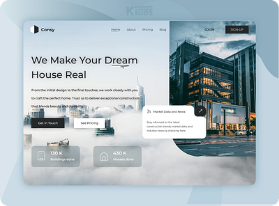 Property - Construction Website Design | Killuos | Killuos Devs building construction design designer developer figma graphic design hero section home home page house landing page office property real estate ui uiux ux web website