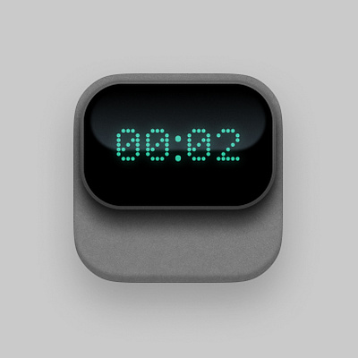 Digital clock app icon app icon design clean clock digital green icon design macos macos app icon modern nailed