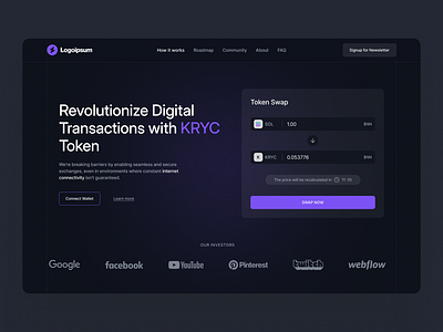 Hero Header for KryptoCastle crypto design hero header landing page ui uidesign