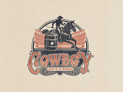 COWBOY LIVE'S RODEO artwork badge brand design branding clothing design cowboy cowboy art cowboy clothing design graphic design illustration logo rodeo tshirt design vintage western western fashion western graphic design wildwest