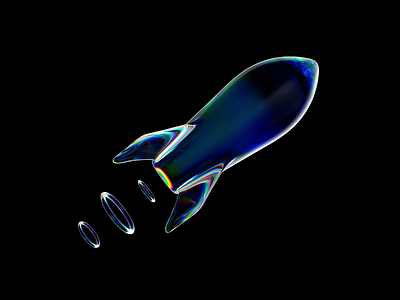 Rocket 3d after effect animation cinema 4d design glass graphic design jurney motion graphics refraction render rocket space