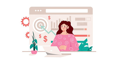 Business Target 2D Animation 2d analytics animation business strategy business success business target businesswoman financial growth financial planning flat goal illustration marketing motion office work online marketing smm target woman