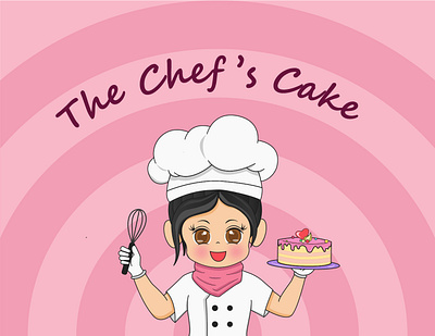 The Chef's Cake bakery branding cake cake logo graphic design logo mascot logo