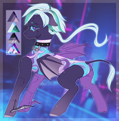 Adopt cyberpunk (sold). adopt illustration pony