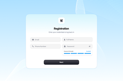 Registration form app branding design typography ui ux