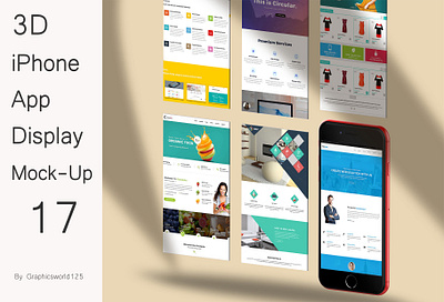 3D iPhone App Display Mock-Up 17 iphone 16