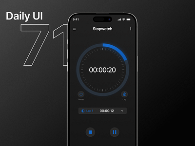 Designed a stopwatch UI screen design product design ui ux