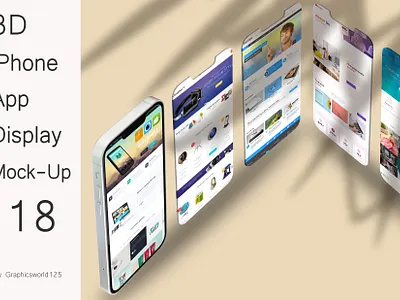 3D iPhone App Display Mock-Up 18 iphone 16