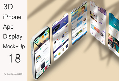3D iPhone App Display Mock-Up 18 iphone 16