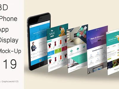3D iPhone App Display Mock-Up 19 iphone 16