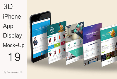 3D iPhone App Display Mock-Up 19 iphone 16