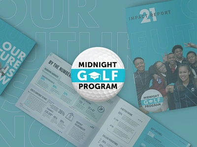 Midnight Golf Program Annual Report 21 annual report branding editorial graphic design logo print design