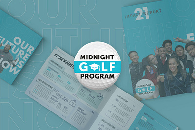 Midnight Golf Program Annual Report 21 annual report branding editorial graphic design logo print design