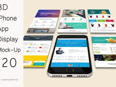 3D iPhone App Display Mock-Up 20 iphone 16