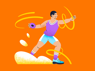 Olympics - Discuss 🤾‍♂️ 2d adobe illustrator art branding character design clean colour colourful design digital art illustration olympics organic sports texture