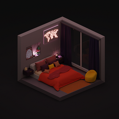 Isometric Room 3D 3d art blender graphic design isometric