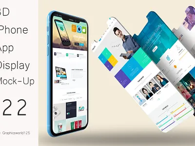 3D iPhone App Display Mock-Up 22 iphone 16