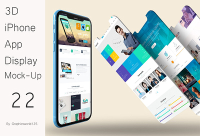 3D iPhone App Display Mock-Up 22 iphone 16