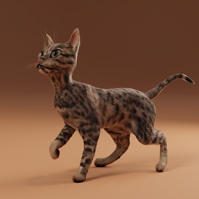 3D Cat 3d art blender