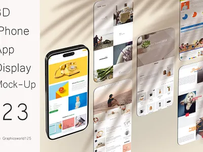 3D iPhone App Display Mock-Up 23 iphone 16