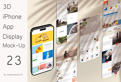 3D iPhone App Display Mock-Up 23 iphone 16