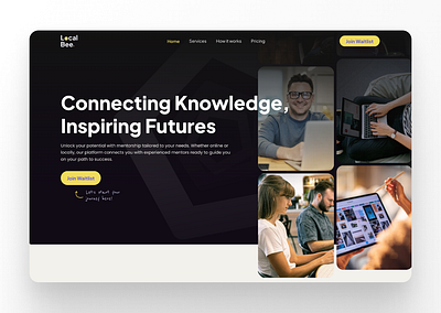 Startup landing page branding creative design free fun logo mentor school teaching tutoring userexperience uxui webdesign