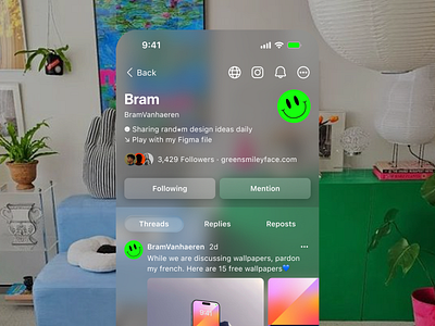 Vision pro OS ar design concept instagram meta orion social media threads twitter ui uiux ux vision pro vr