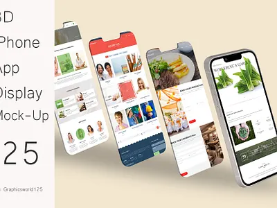 3D iPhone App Display Mock-Up 25 iphone 16